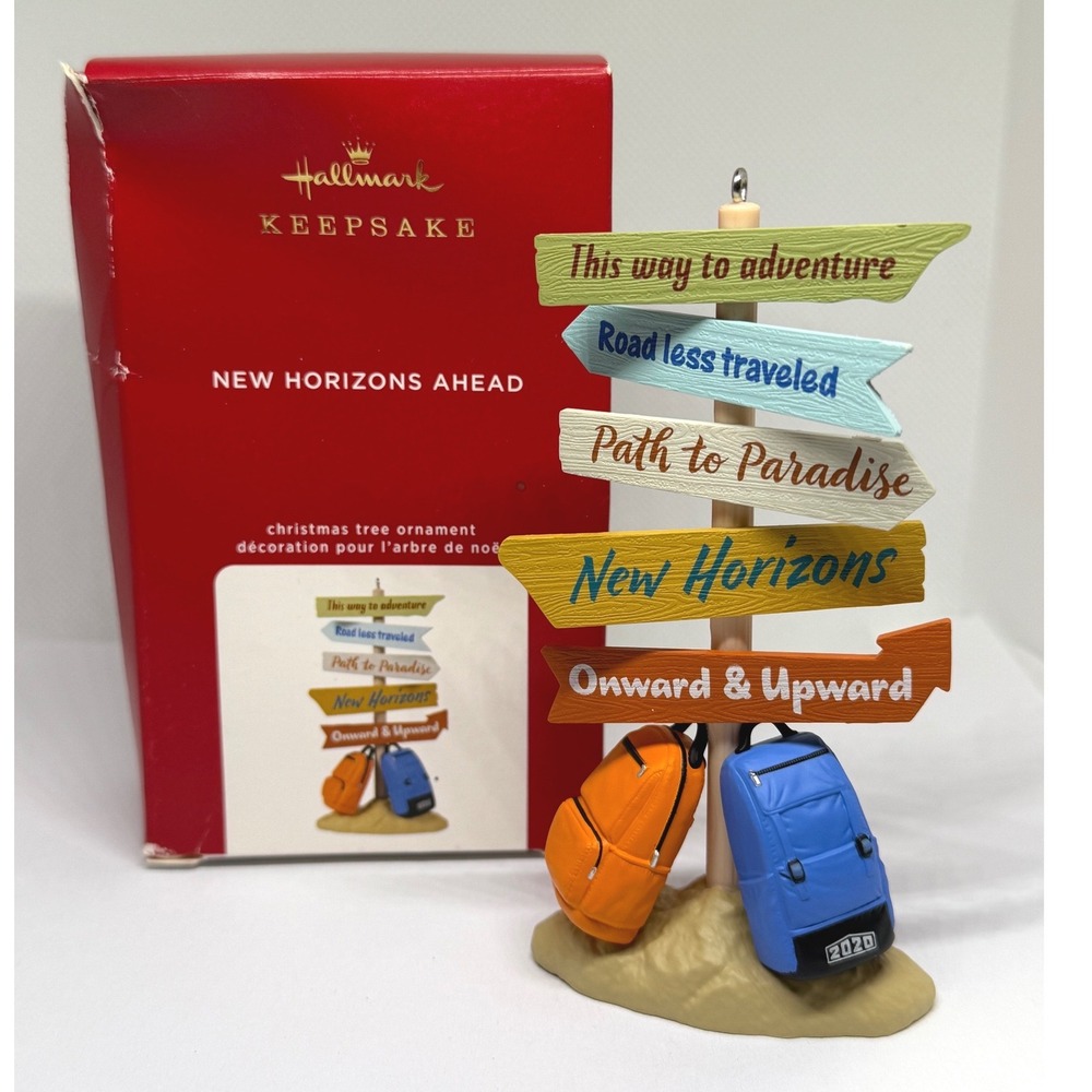Hallmark Keepsake 2020 New Horizons Ahead Travel Signpost Christmas Ornament